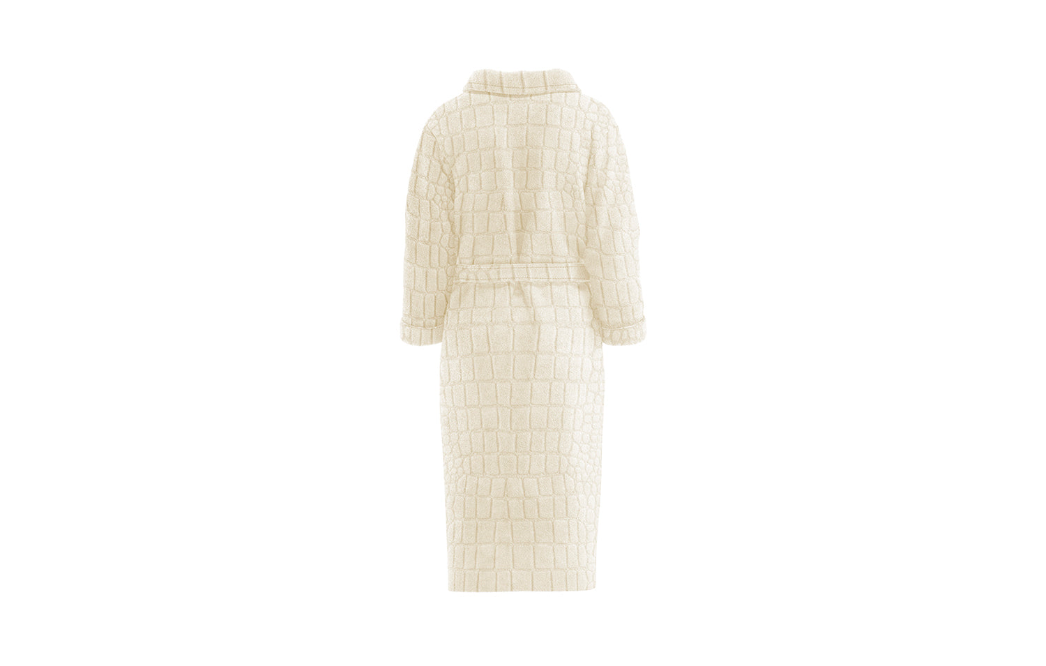 LINNICK Flanel Fleece Badjas Croco - ivoor