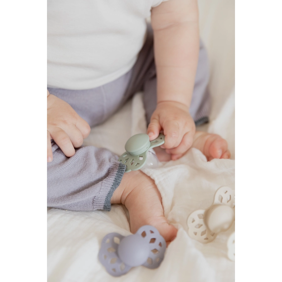 BIBS® Schnuller Infinity anatomischer Sauger 0-6 Monate Ivory & Sage 2 Stk.