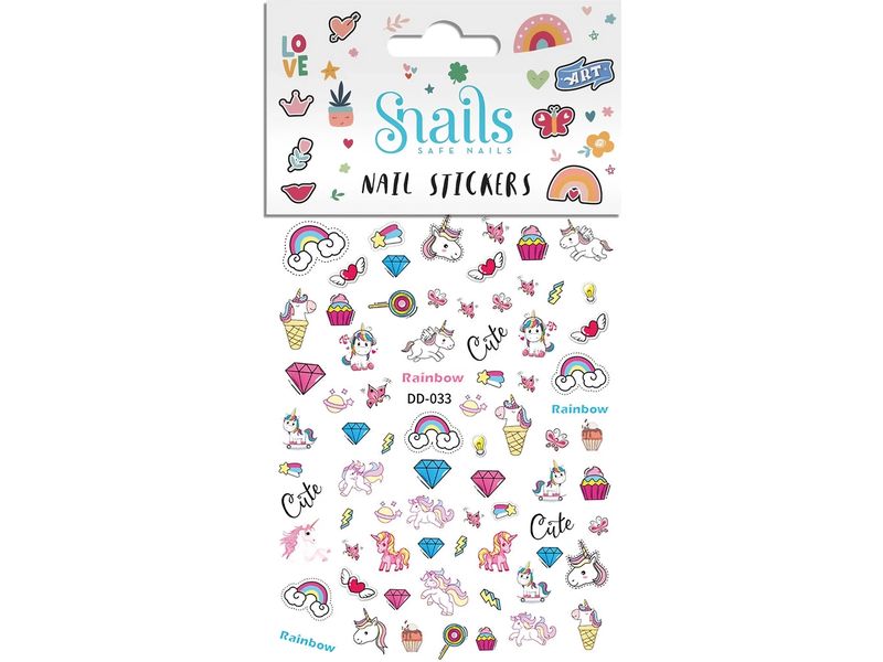 Snails Nagelsticker Einhorn gross Niedliche Nagelaufkleber