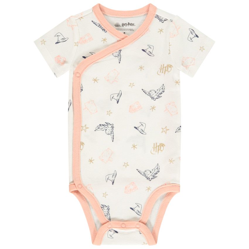 Lot de 2 bodies manches courtes Harry Potter pour bébé fille - Rose