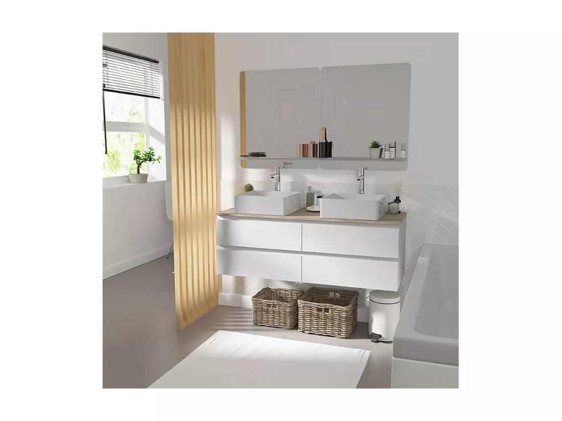 Meuble double vasque blanc 120 cm
