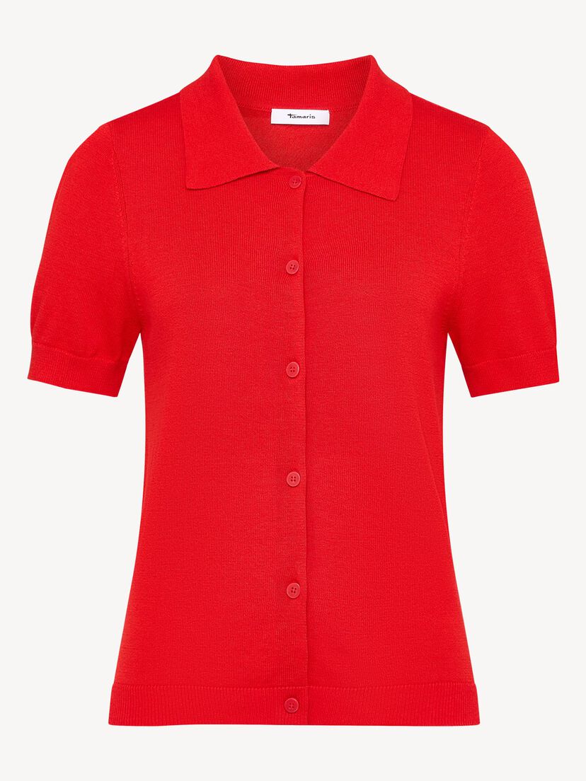 Gebreide polo - rood