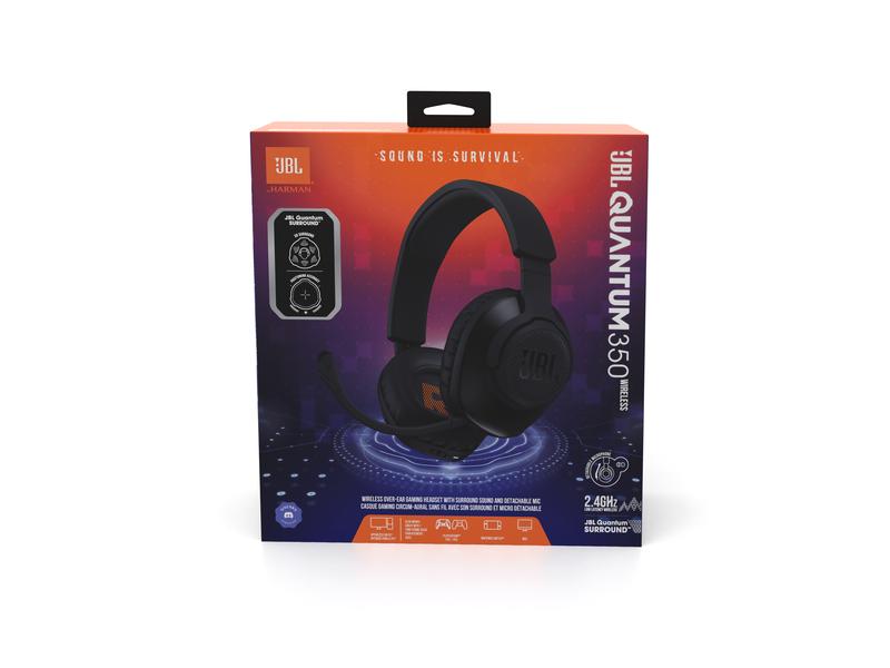 JBL Headset Quantum 350 Schwarz Kabelloses PC-Gaming-Headset mit abnehmbarem Boom-Mikrofon