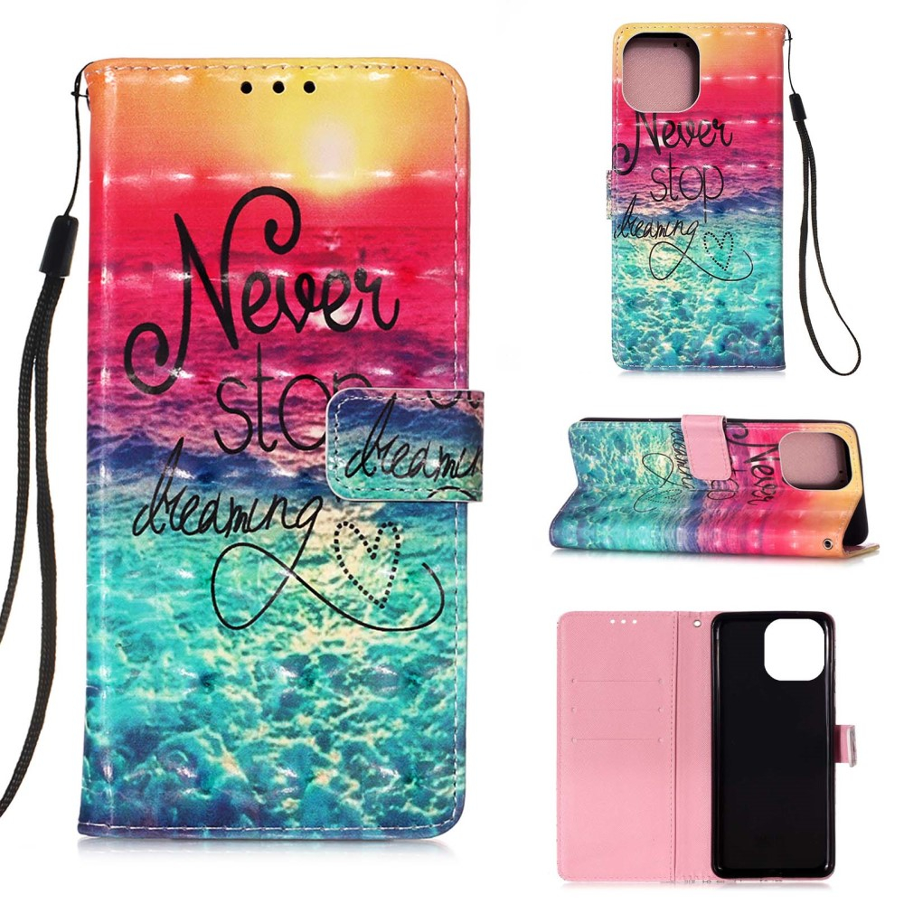 iPhone 13 Leder Tasche Never Stop Dreaming