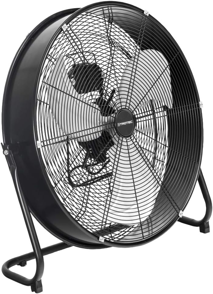 brasseur d'air Ventilateur de sol professionnel de 60 cm 124W noir Tro