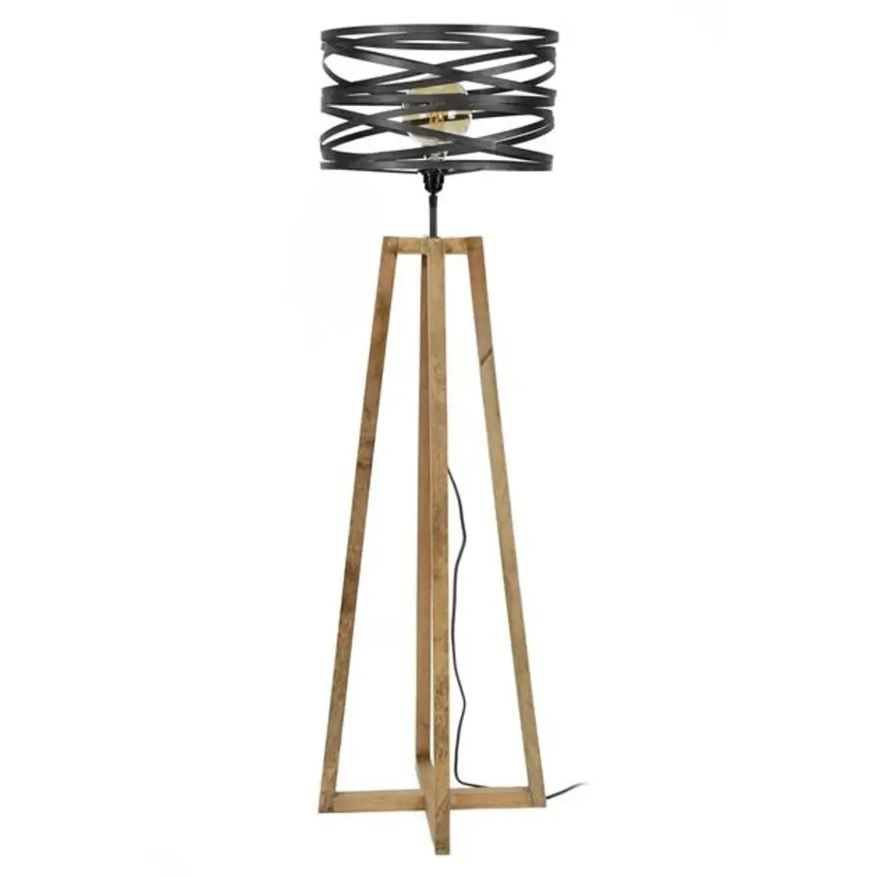 Houten vloerlamp Twist - 135x41x135 cm - Slate grey - Grijs