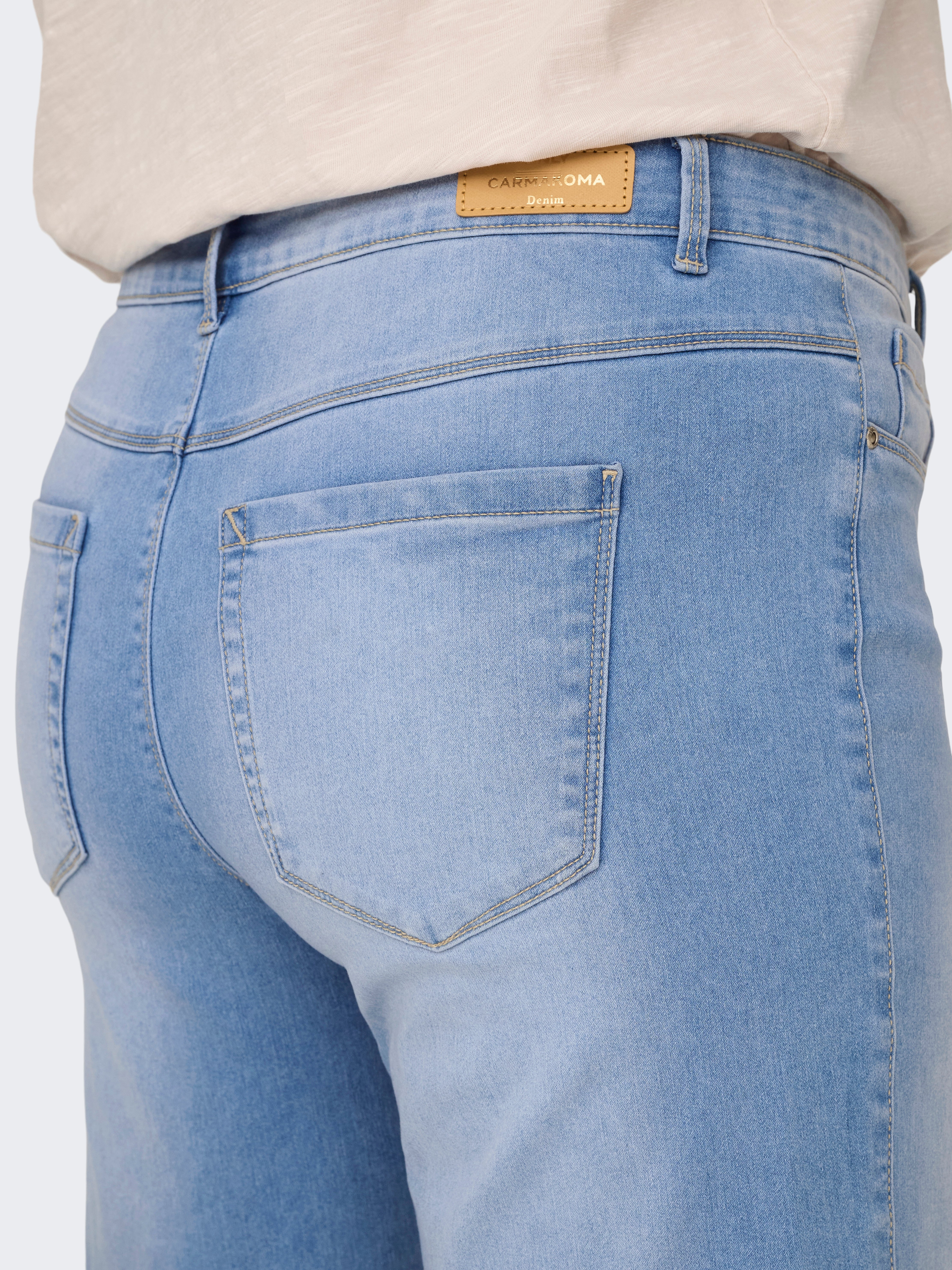 CARAUGUSTA Hohe Taille Skinny Fit Jeans-Shorts Light Blue Denim