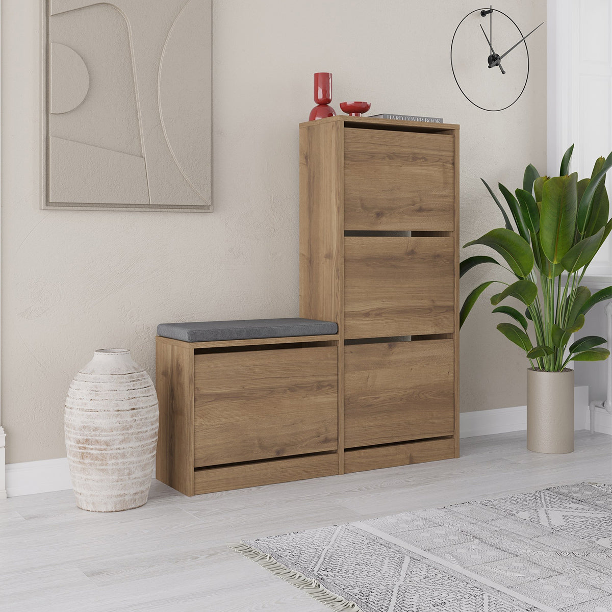 Calicosy - Schoenenkast DUDE - B105 cm - Eikenlook