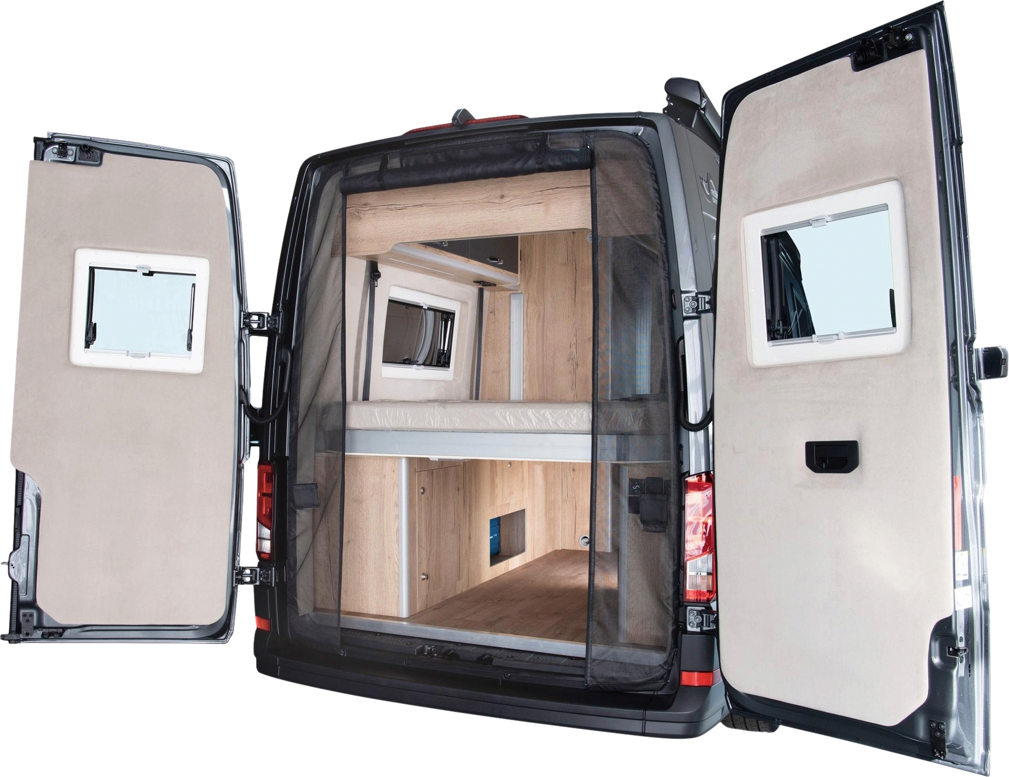 Mayr Van Heckmoskitonetz mit Reißverschluss geeignet für VW Crafter/Grand California und MAN TGE mit Maschenweite Fine-mesh