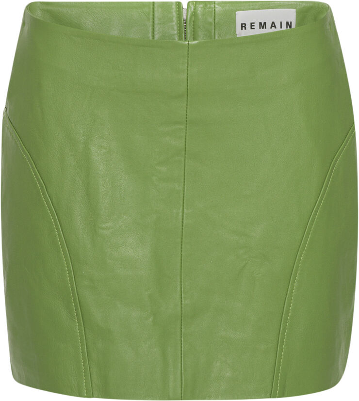 REMAIN Leather Mini Skirt Forest green
