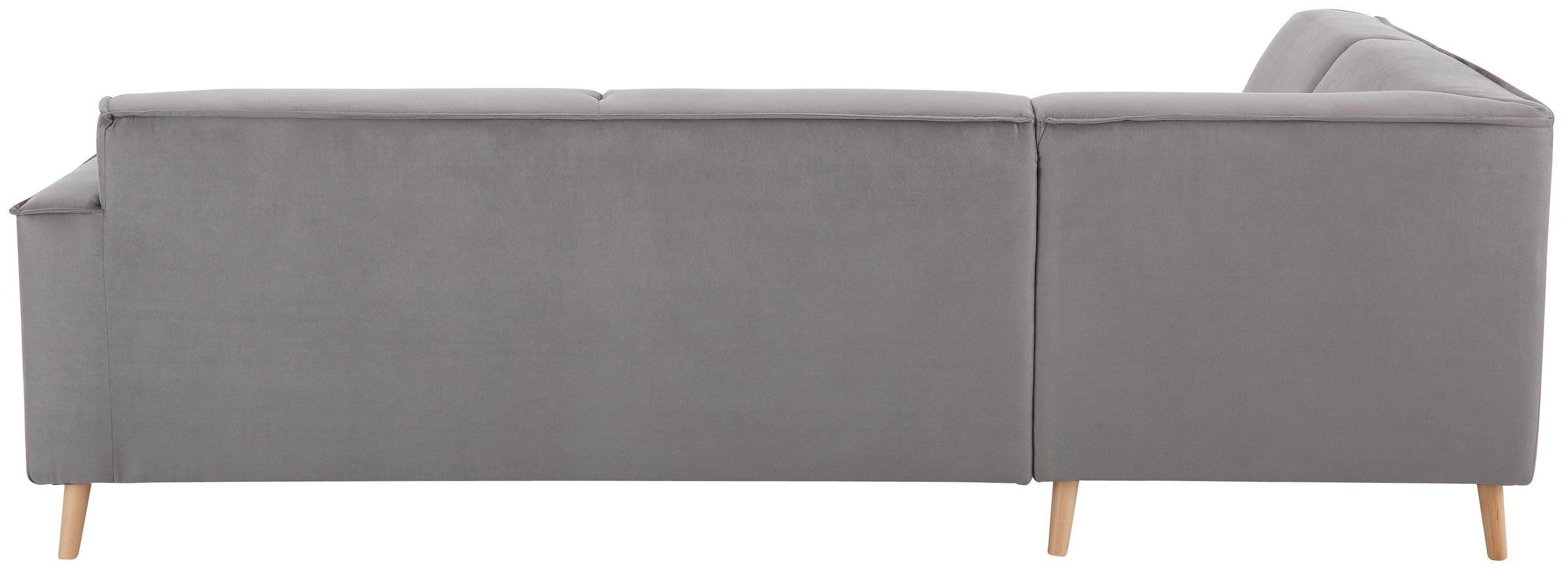 Home affaire Ecksofa »Julia zeitlose und elegante Couch, hoher Sitzkomfort, L-Form« Federkern-Polsterung, Holzfüsse, Keder