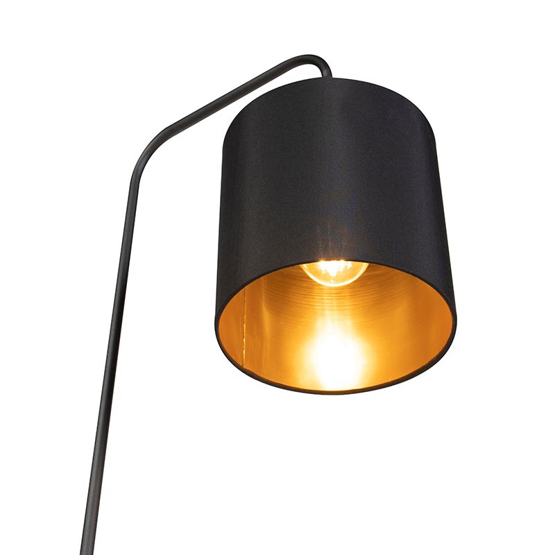Smart vloerlamp zwart incl. wifi A60 lichtbron - Lofty