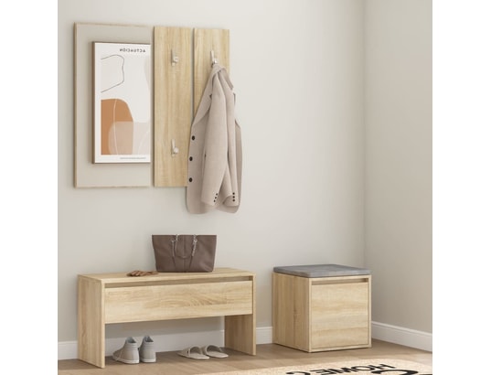VIDAXL - Armoire Ensemble de meubles de couloir chêne sonoma bois d'ingénieri...