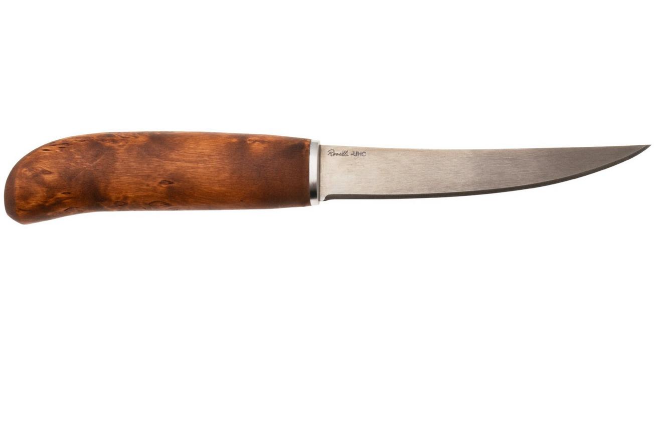Roselli Small Fish Fillet Knife RW256 UHC, Stained Curly Birch, fileermes, 12 cm