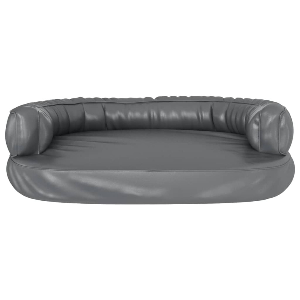 Lit pour chien ergonomique mousse gris 88x65 cm similicuir