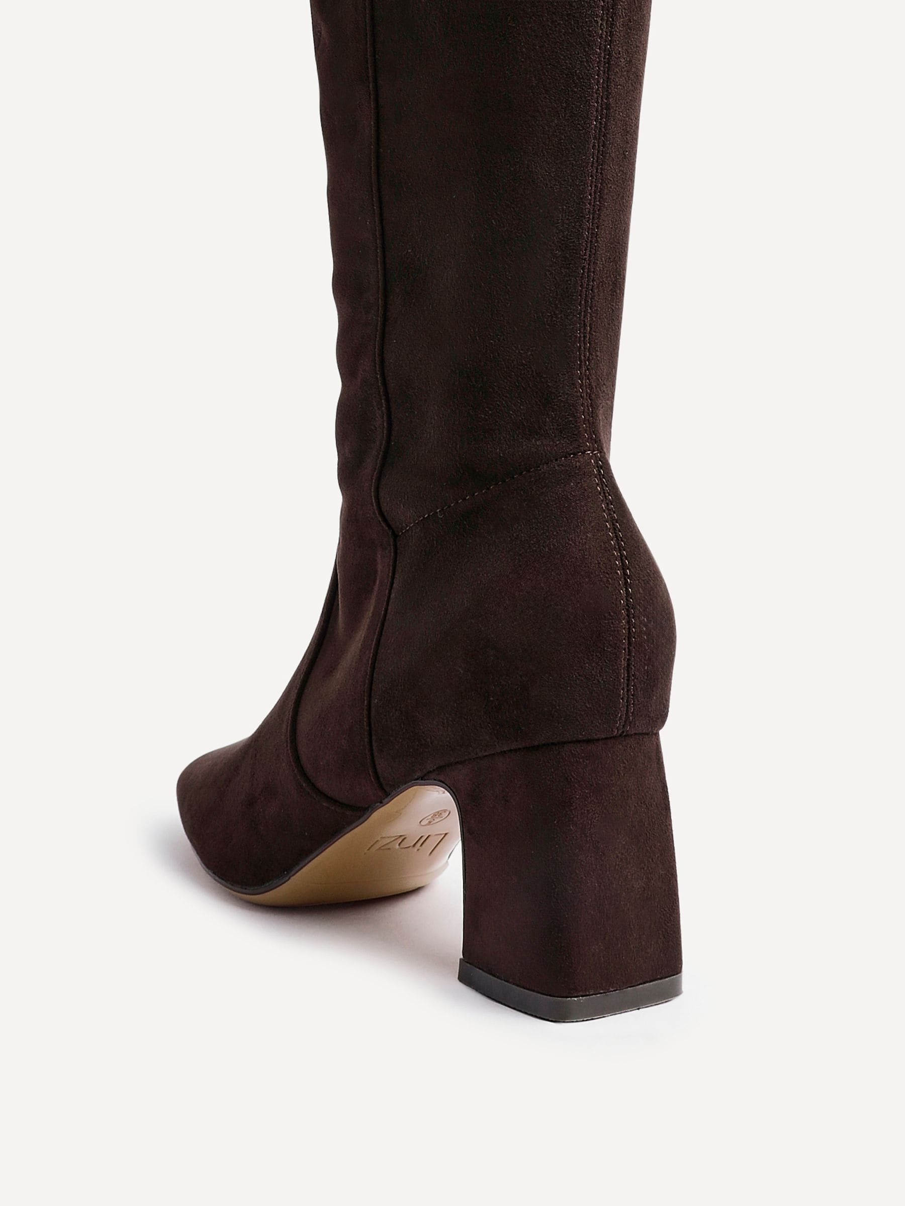 Bruin - Linzi Slate Stretch Knee High Block Heel Boots