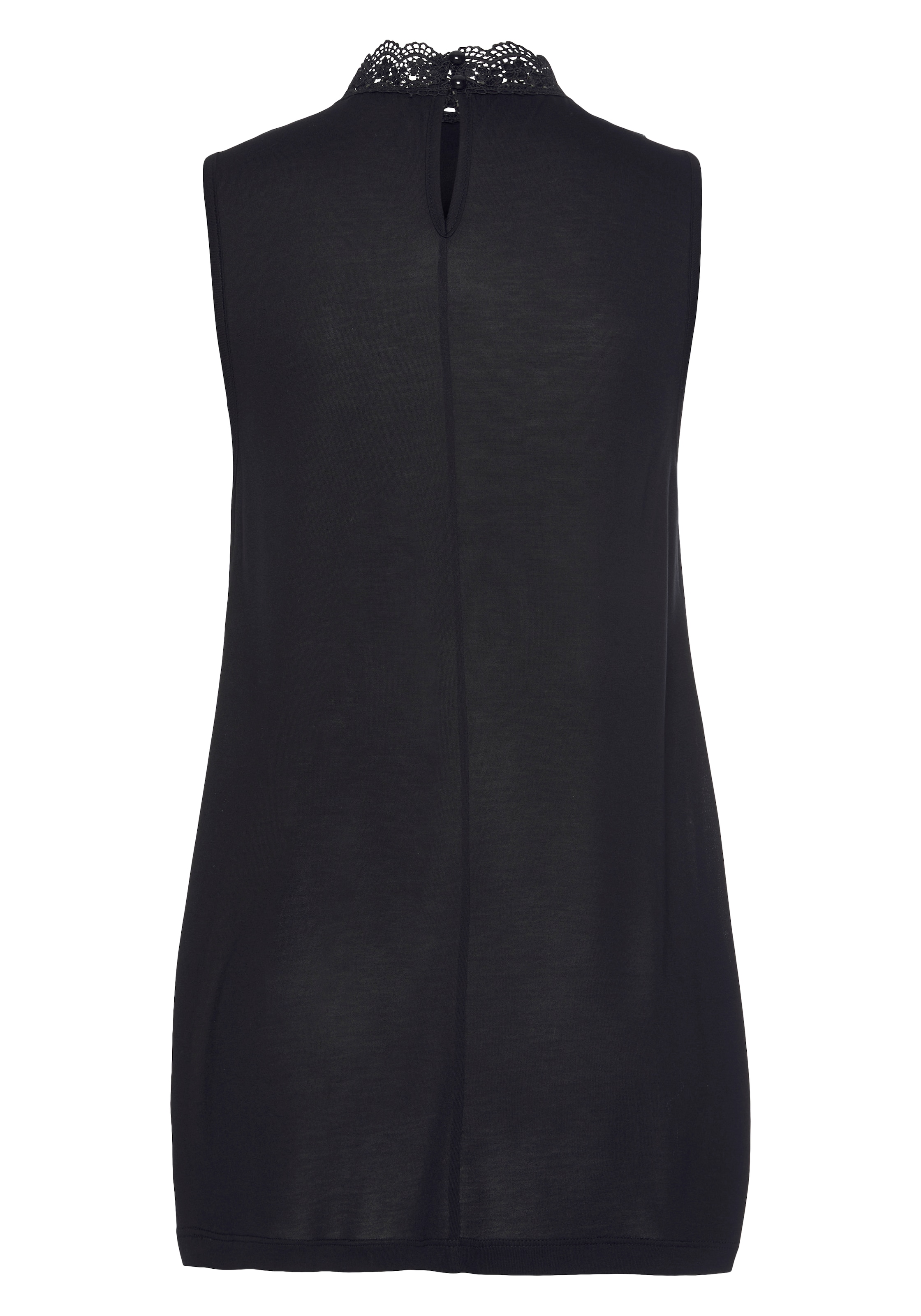 LASCANA Spitzentop mit modischem Stehkragen, elegantes Jerseytop mit Spitze