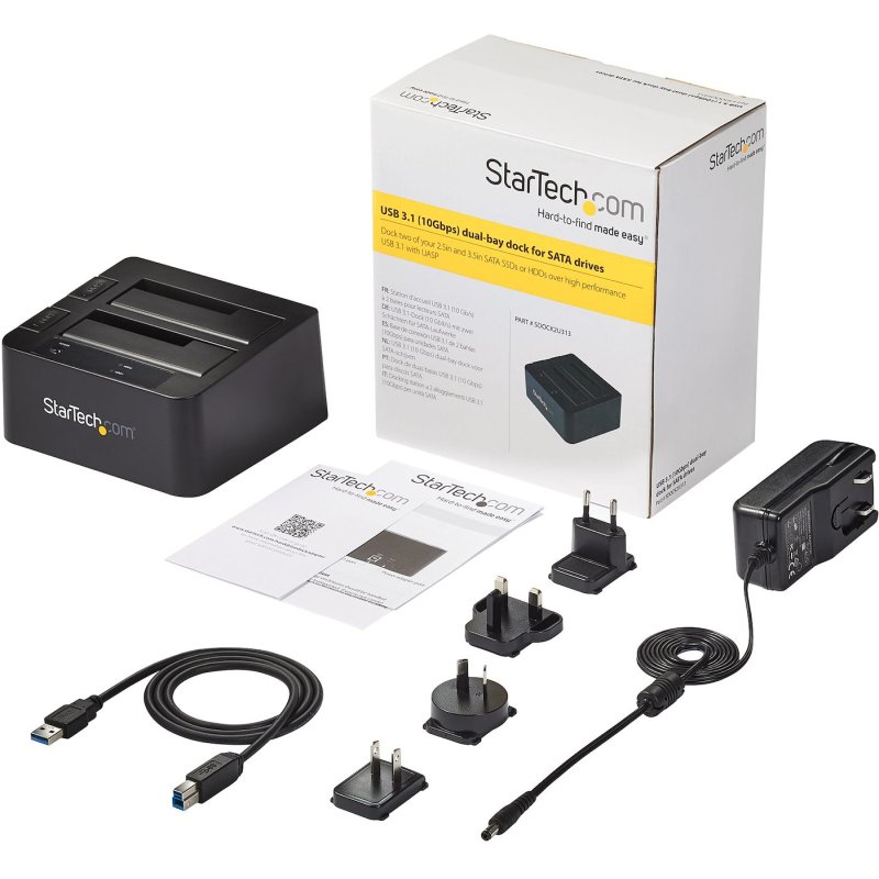 StarTech.com Station d'accueil USB 3.1 (10 Gb/s) pour 2 disques durs SATA de 2,5 / 3,5 pouces