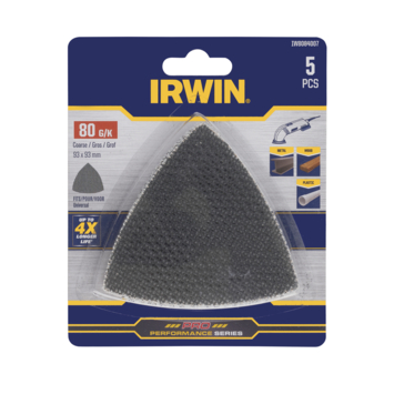 Irwin schuurgaas driekhoek 95 x 95 mm zelklevend K80, 5 stuks