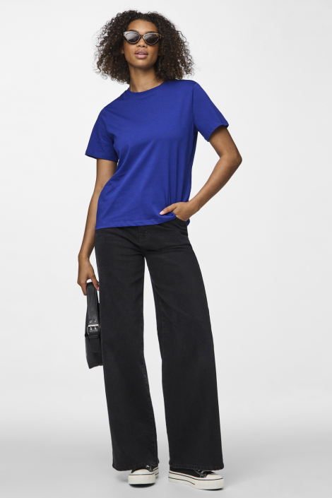 Pieces blauwe dames t-shirt