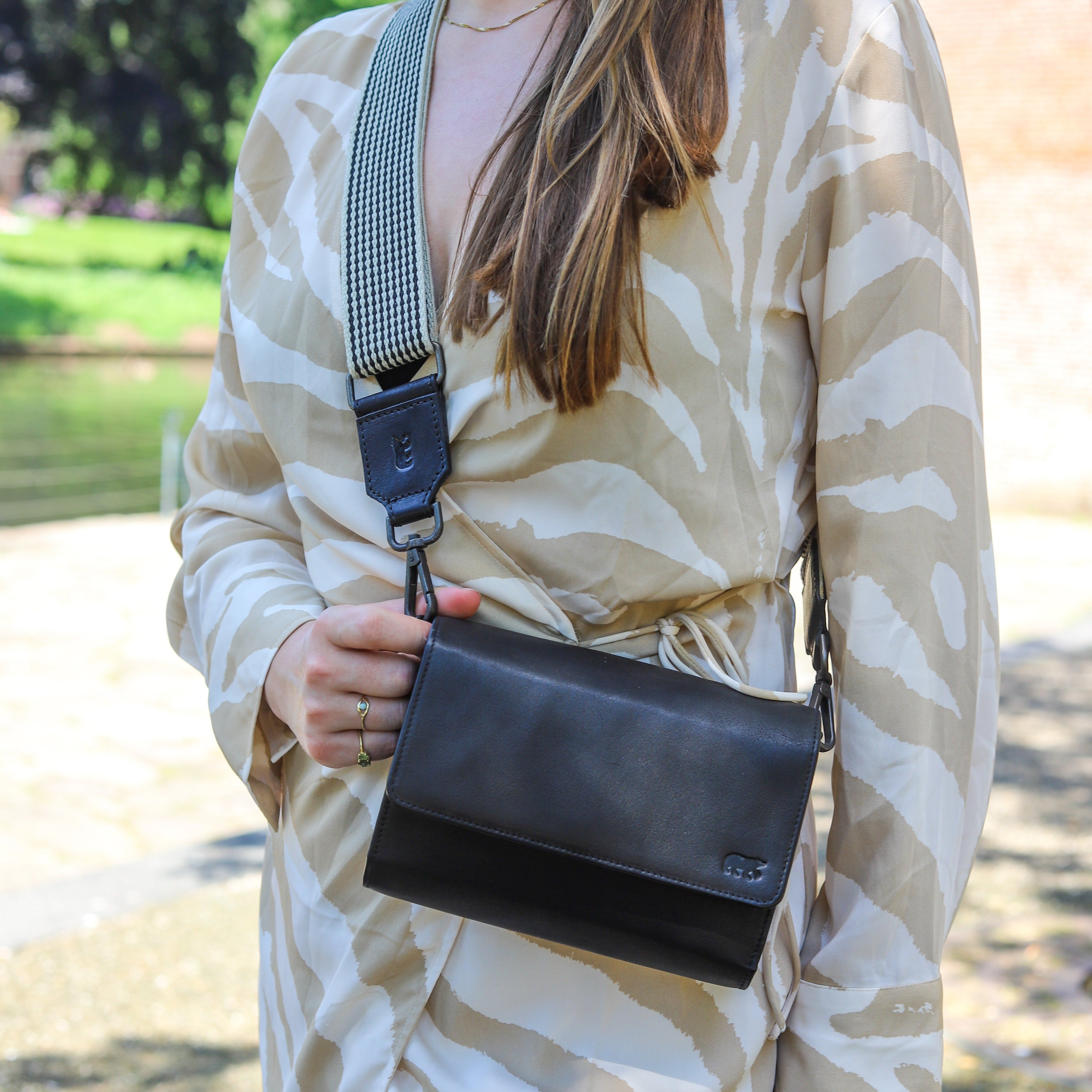 Clutch/schoudertasje 'Elly' zwart Zwart