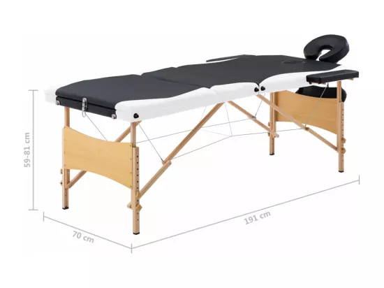 Table de massage pliable bois blanche 191 x 70 x 59 cm 02_0001833