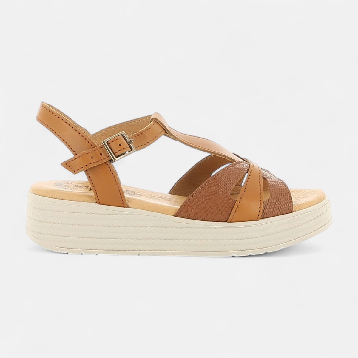 Sandales Femme en cuir camel