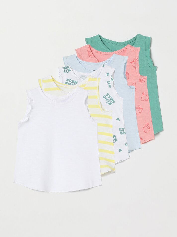 Pacote com 6 camisetas sortidas - Brancas