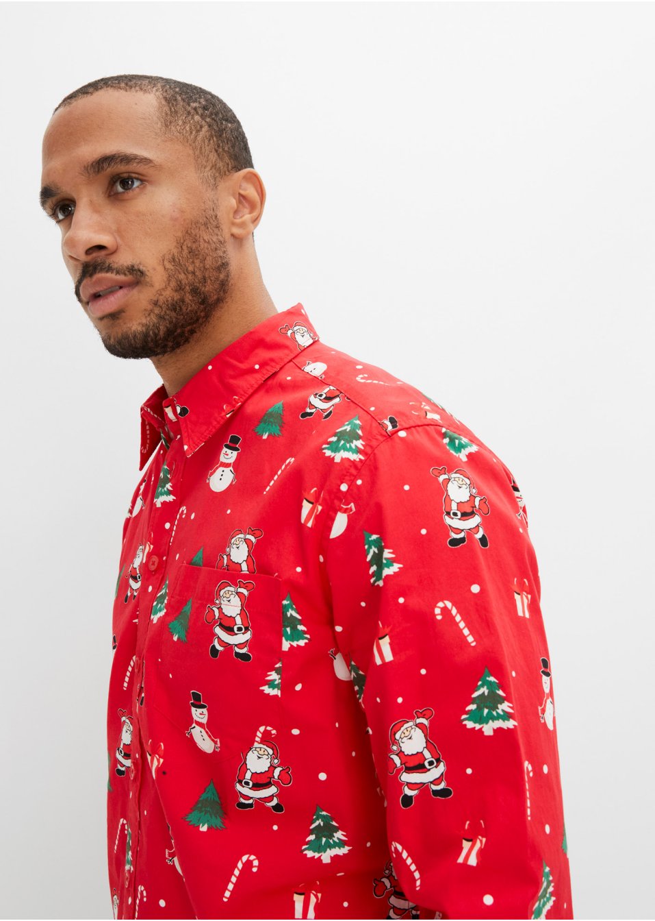 Chemise manches longues avec motif de Noël