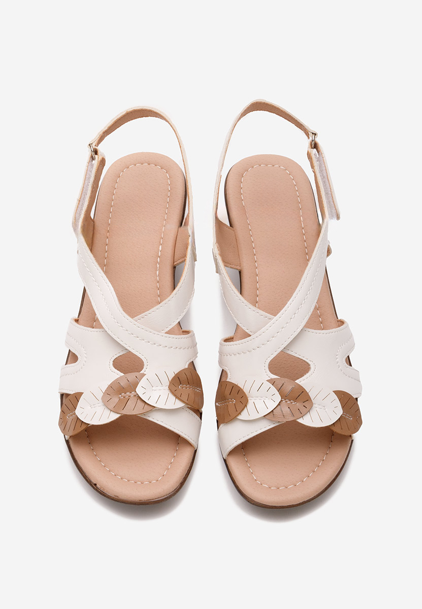 Sandales à petit talon blanches Meliana
