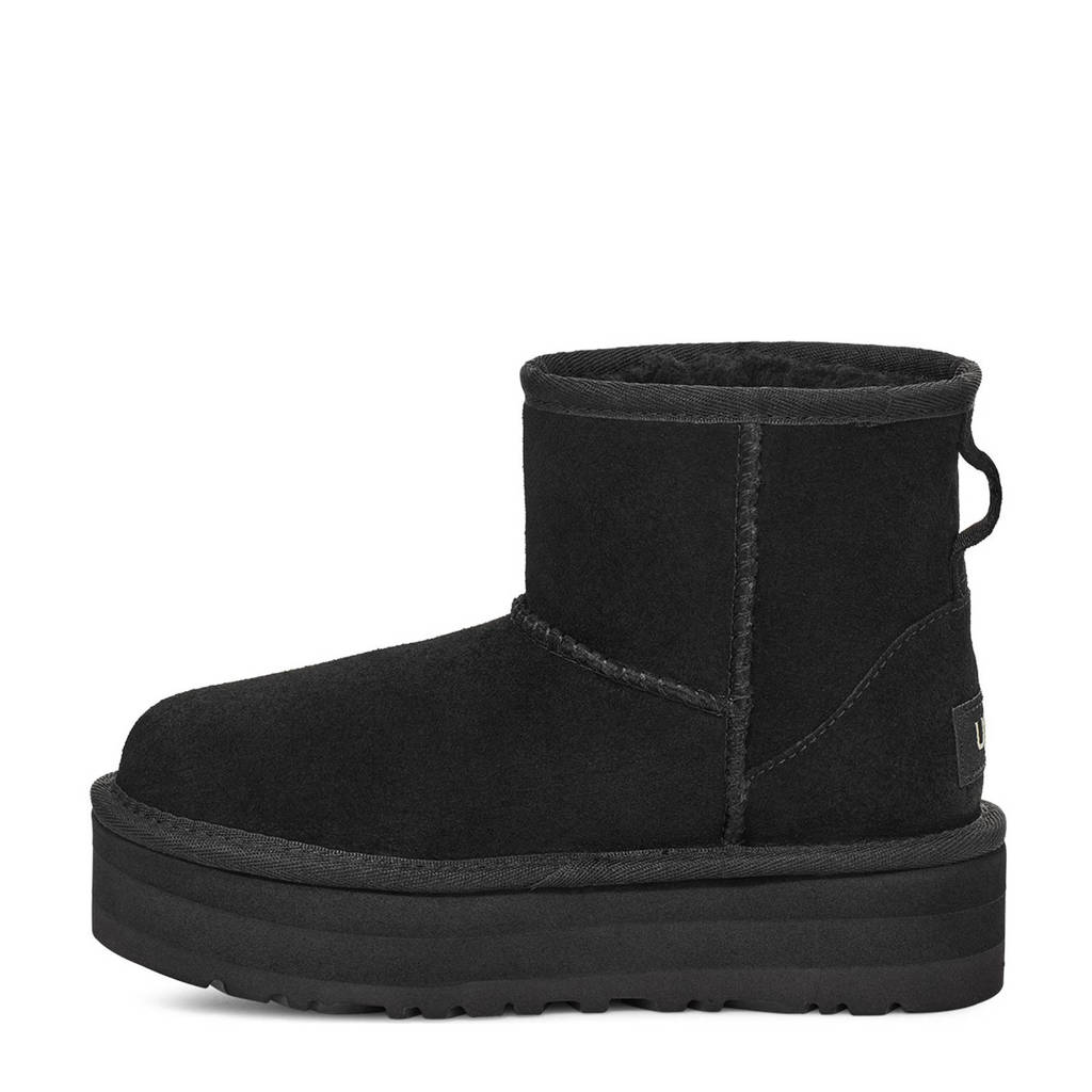 UGG Classic Mini Platformsuède enkelboots zwart