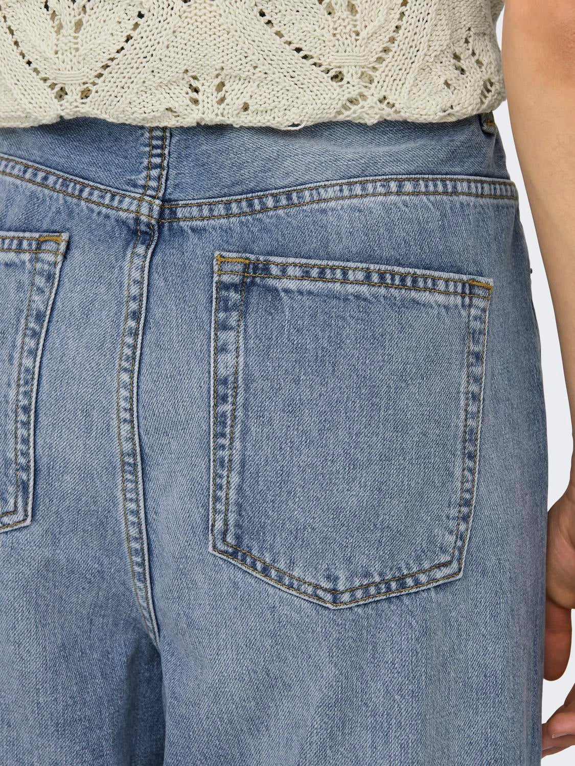 ONLZANE Hohe Taille Lockerer Sitz, verkürzt Jeans Light Blue Denim
