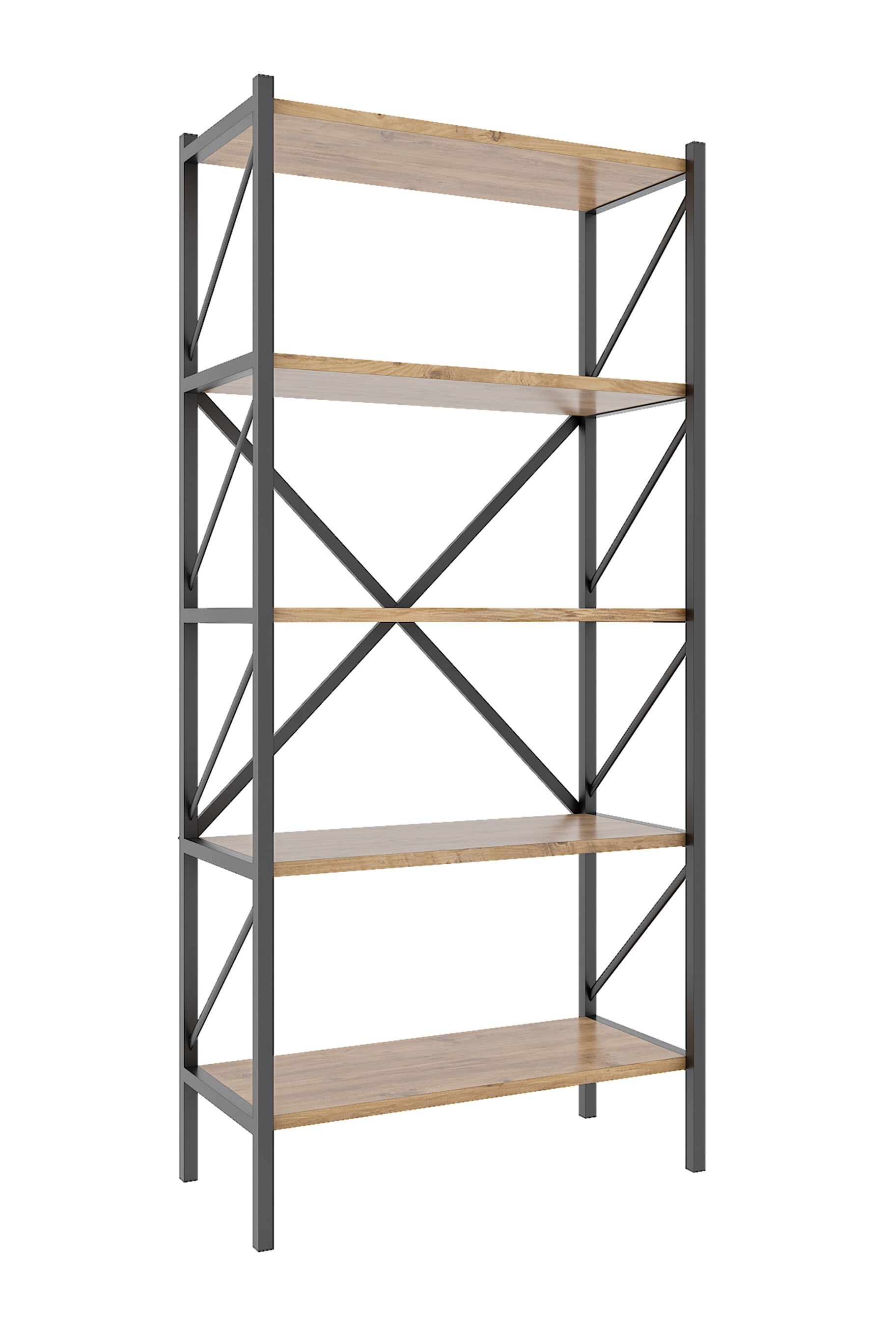 VCM Holz Metall Aufbewahrung Stand Regal Bücherregal Deko Bücher Standregal Insasi 5