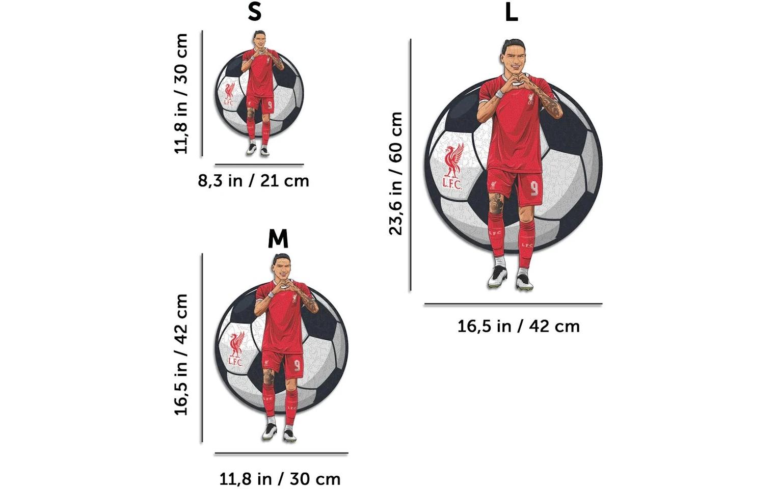 Liverpool FC – Darwin NuñezOffizielles Holzpuzzle, Grösse M
