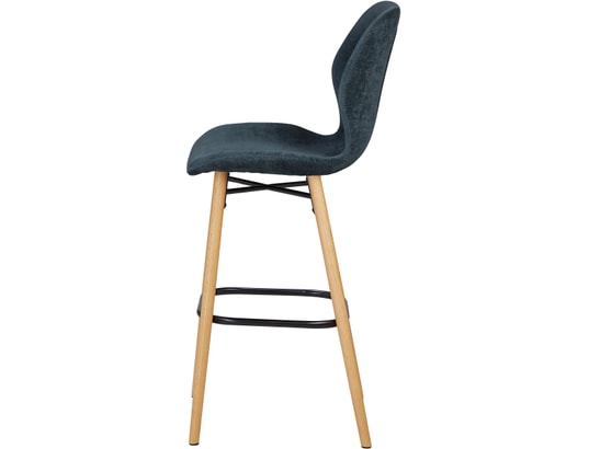 CONCEPT1 - Tabouret Lot de 2 T. Keri bleu foncé tissu (plan)