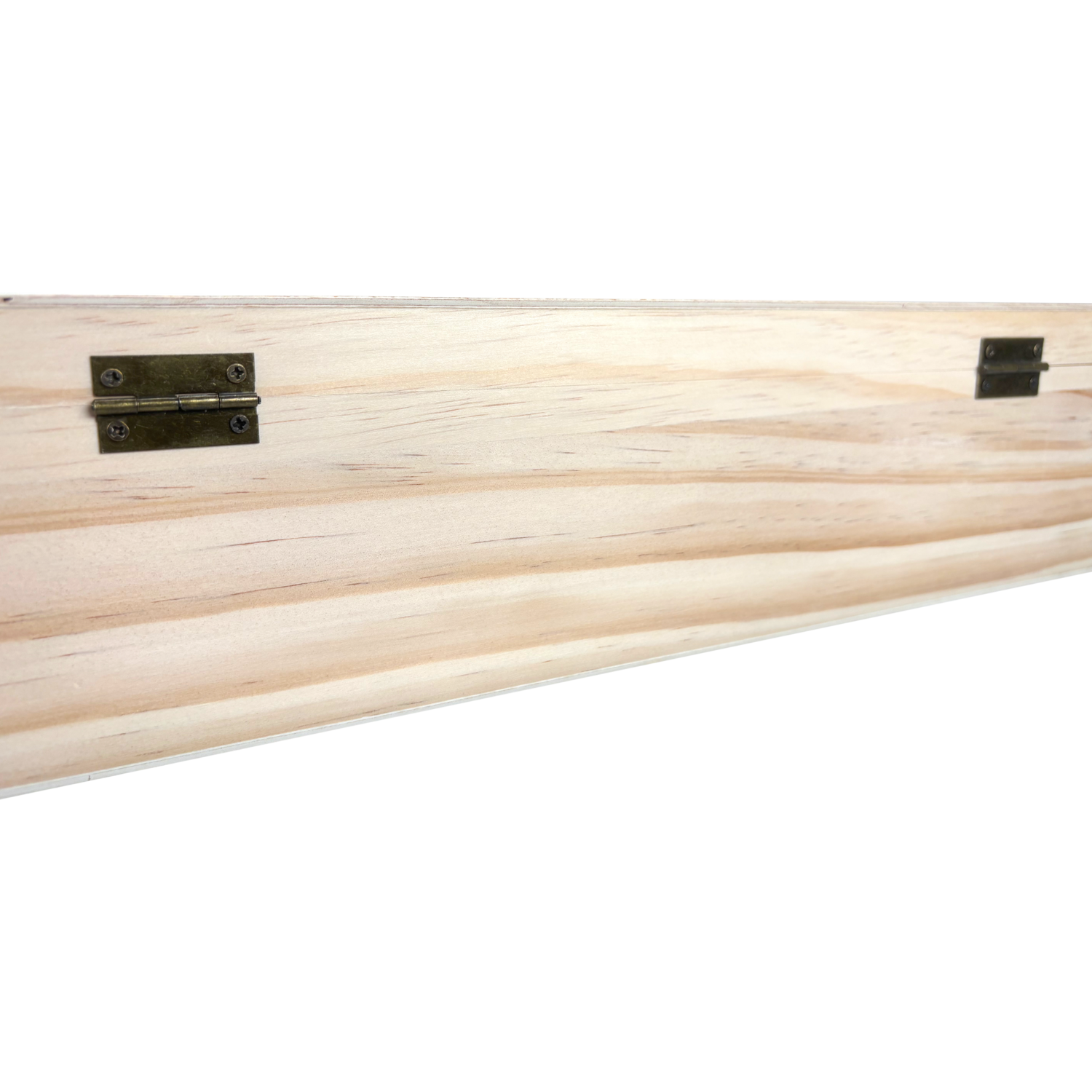 Wijnkist, 1 fles, scharnierdeksel, 340x95x95mm, hout, naturel