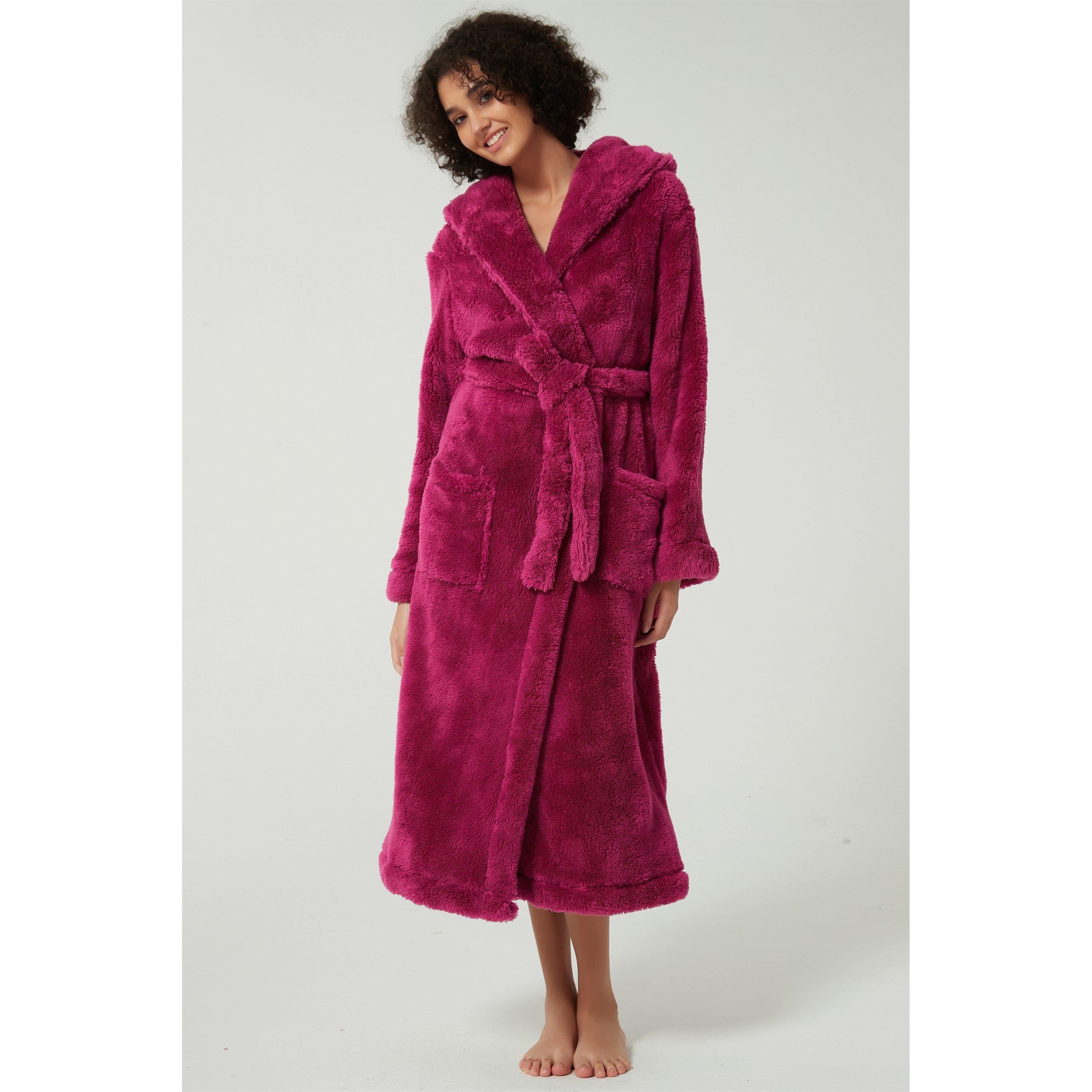 Linea Ladies Luxury Hooded Fleece Dressing Gown