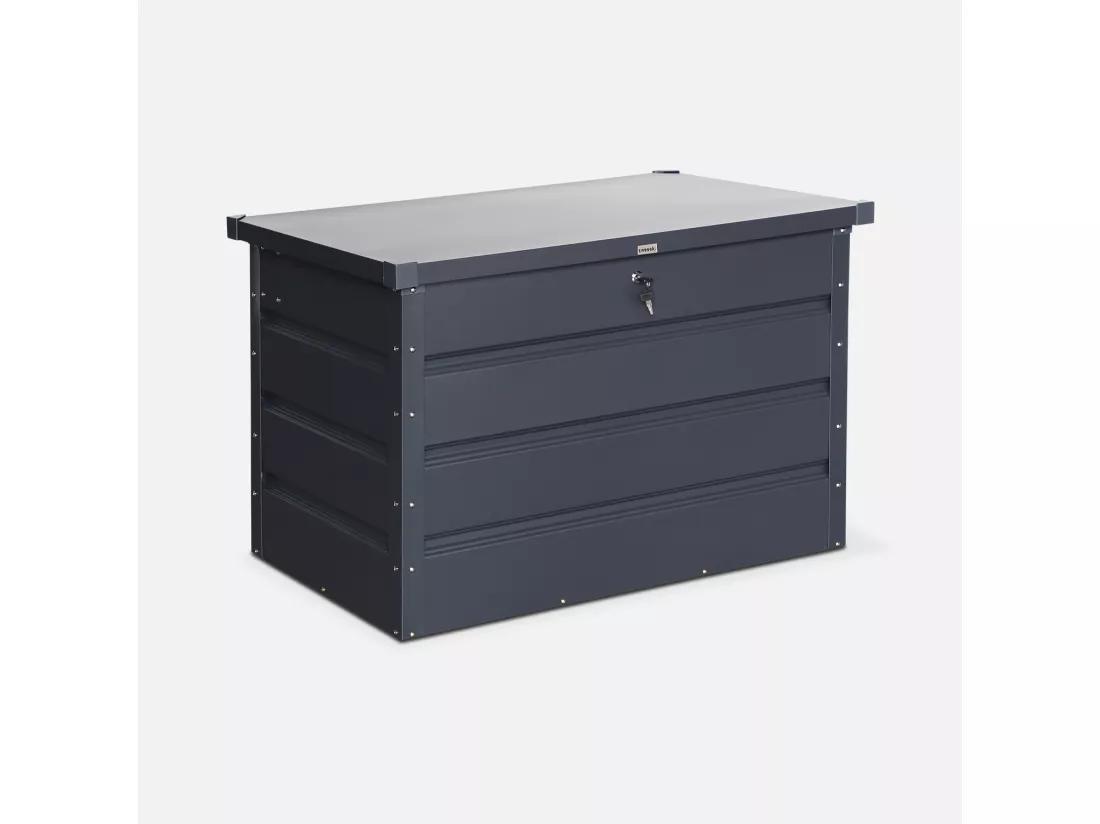 Coffre de jardin en métal -DALLAS - 285L anthracite