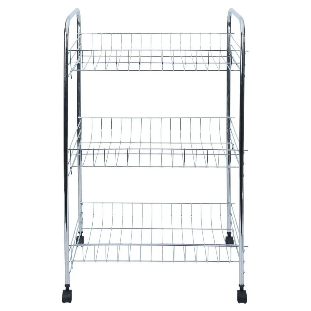 Desserte en métal gris 3 niveaux - L.41xl.26,5xH.61,5cm