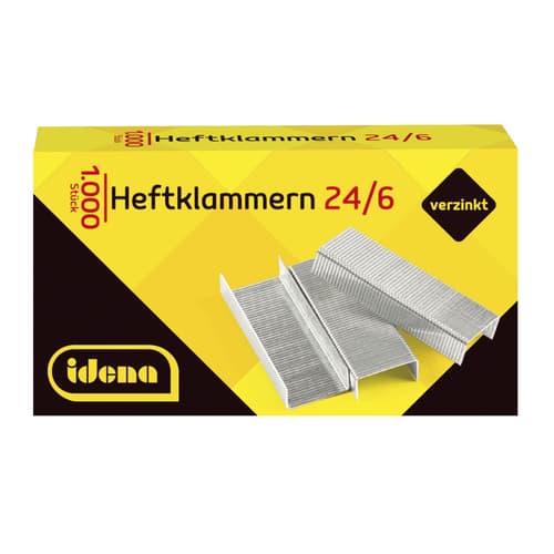 Idena Heftklammern verzinkt 1000 Stück, für 24/6
