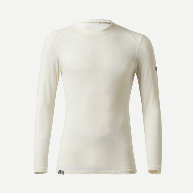 Decathlon Forclaz - Camisa de manga comprida Forclaz MT500 masculina em 100% lã merino