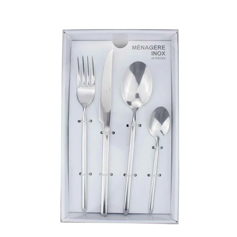 Ménagère moderne en inox 24 pièces