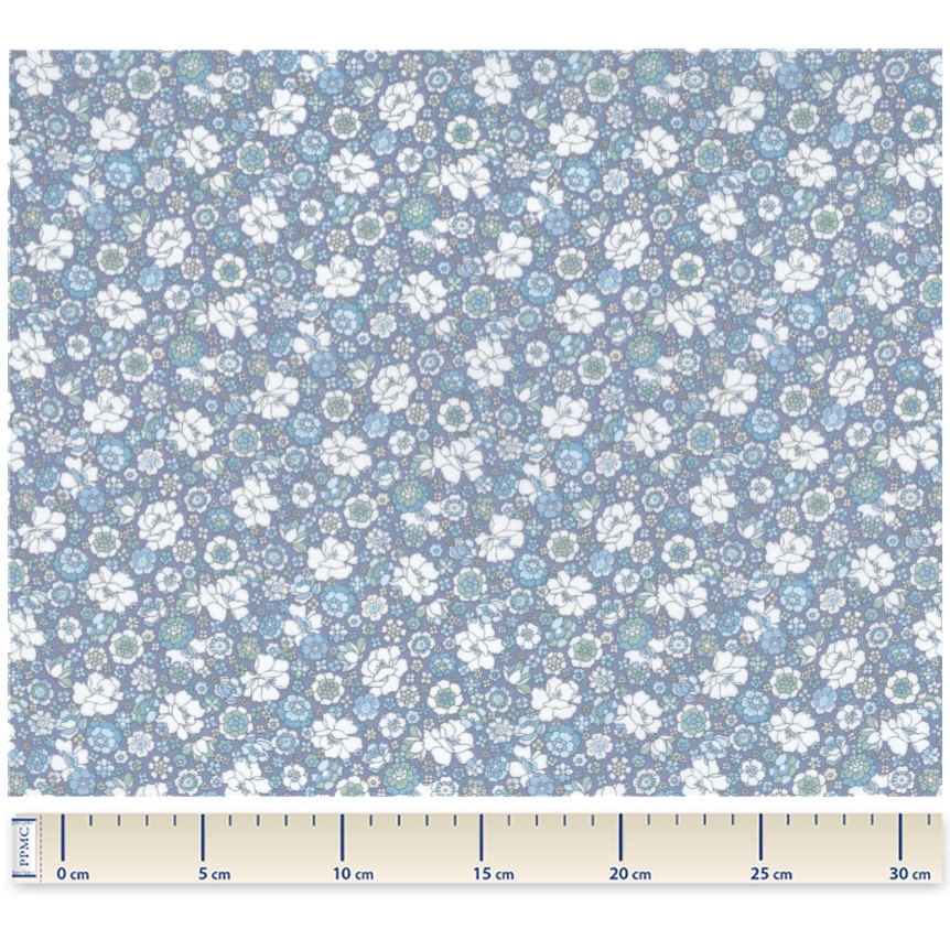 Tissu Coton Au Mètre Ex2337 Mini Fleuri Lilas Ciel