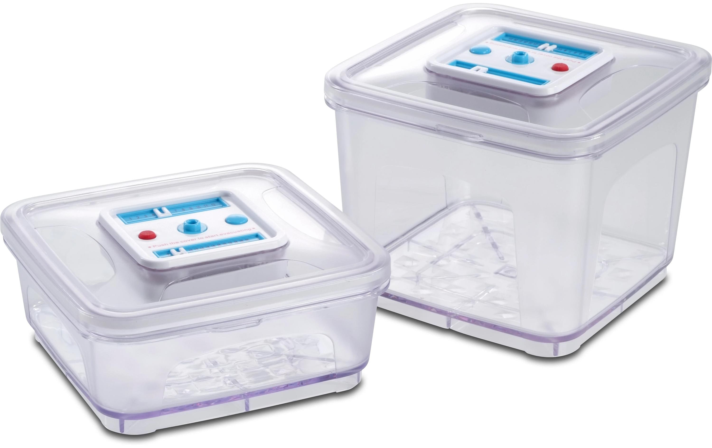 Vakuumier-Behälter Set à 2 StückZweier Set quadratischer Vakuumierbehälter für Lebensmittelaufbewahrung