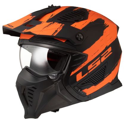 Casque LS2 OF606 DRIFTER - MUD - Noir / Orange