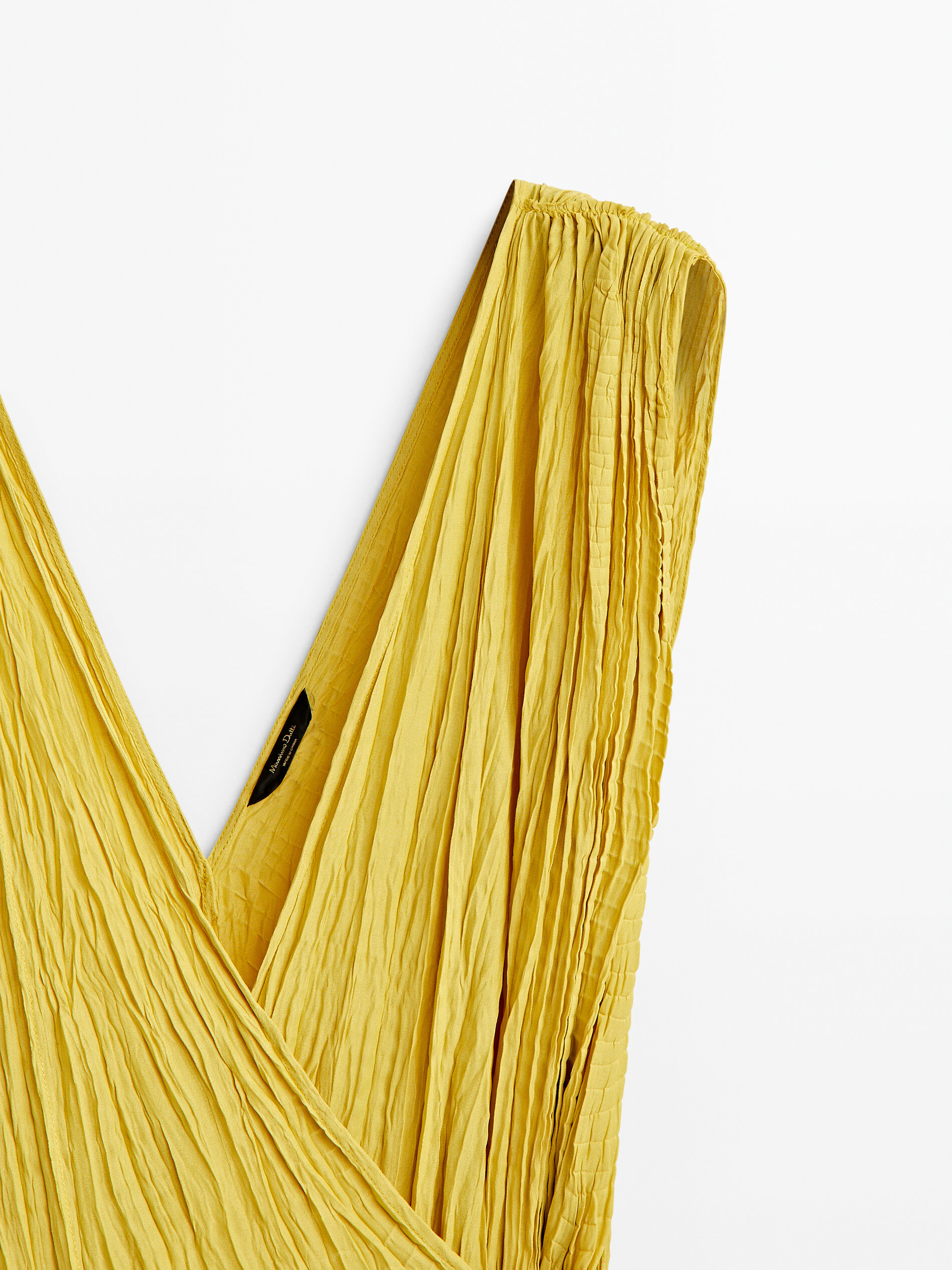 Vestido envelope plissado - AMARELO
