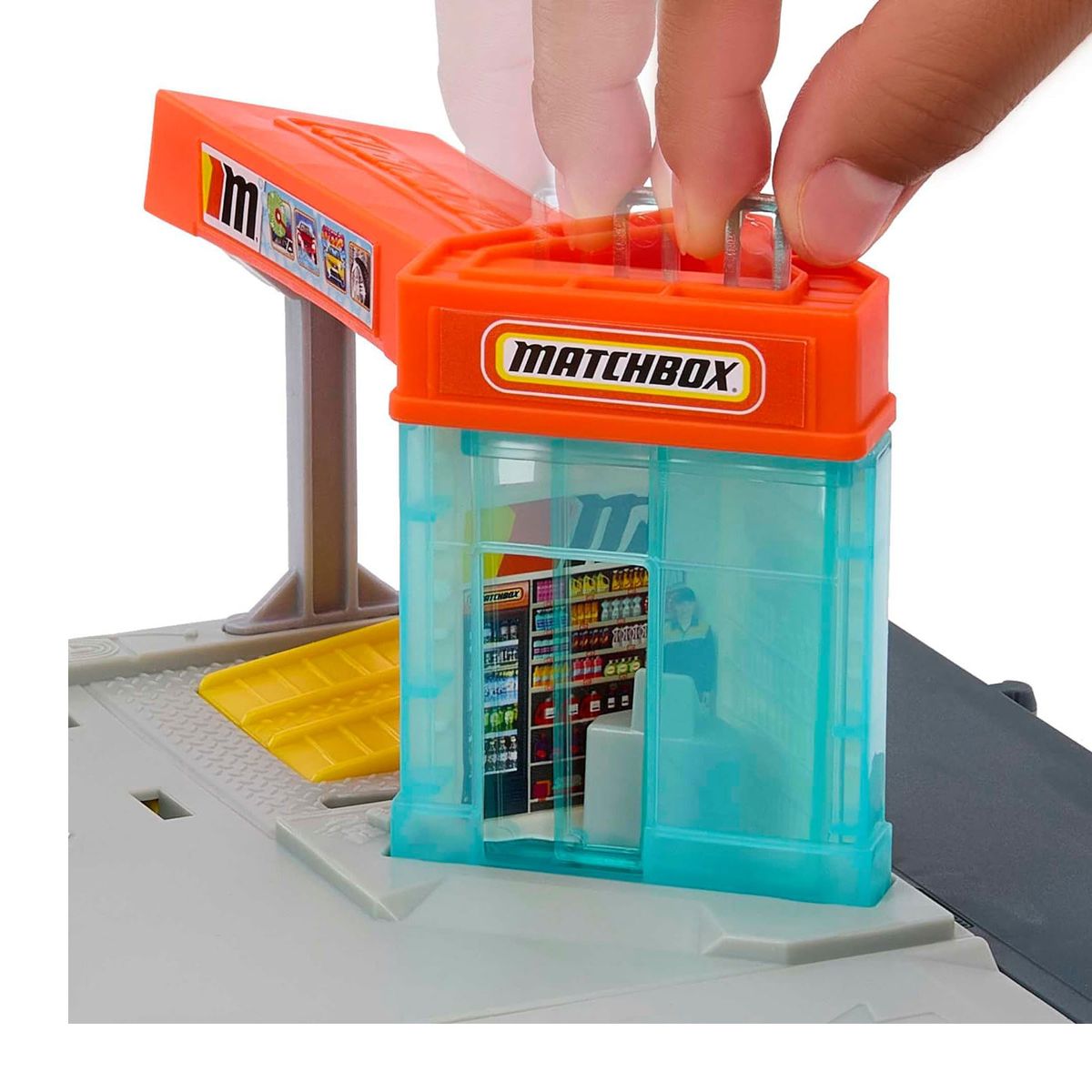 Mattel HNJ54 - Matchbox - Action Drivers - Spielset mit einem Fahrzeug, Super Clean Autowaschanlage