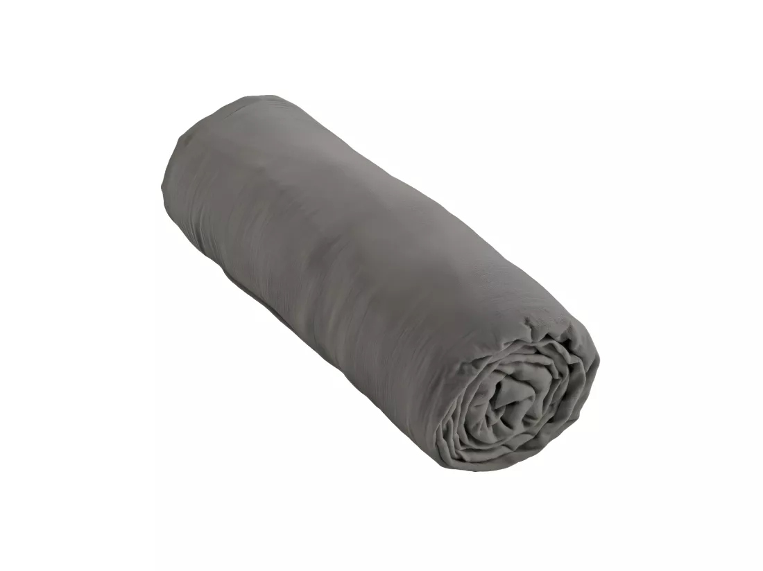 Drap plat 240 x 300 cm en double gaze de coton gris - PEPA
