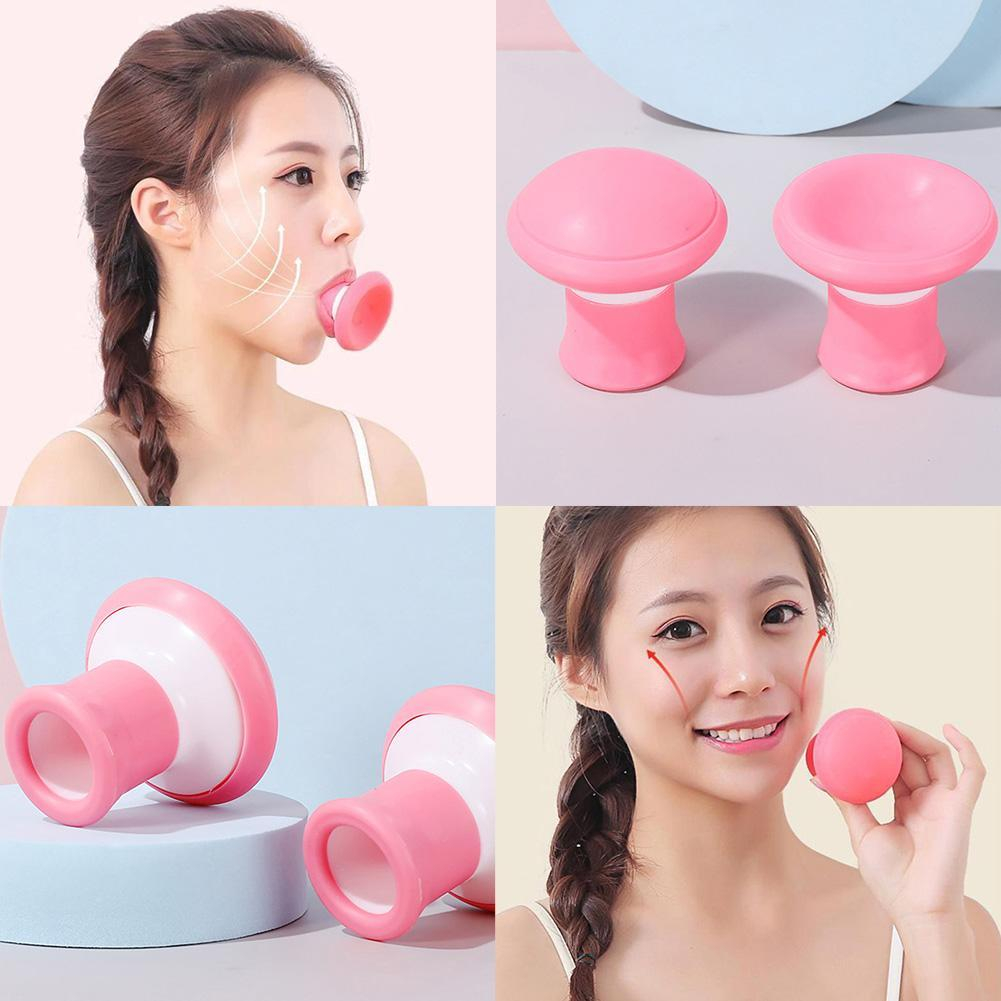 Silikon Gesichts Trainer Jawline Hautstraffungs Lift-Up Tool - Pink