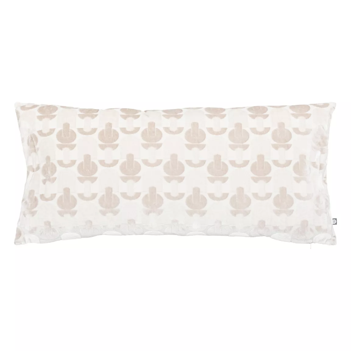 Coussin rectangulaire velours (35 x 75 cm) Luna Ecru